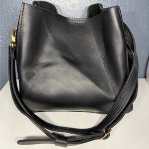 Portland Leather Black Butterfly Bucket Bag
